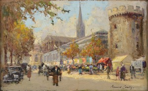 Les Halles Et La Tour Le Roy à Caen by Edouard Léon CORTES