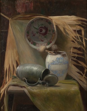 Still Life With Tankard, Vase And Bowl by Alphonse MUCHA