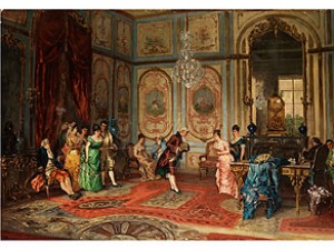 Rokoko-salon Mit Höfischer Ballgesellschaft by Fedor POPPE - auction artwork with signature