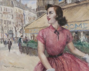 Woman Walking Before Cafe by Pal FRIED