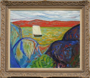 Kustlandskap Med Segelbåt by Knut IRWE