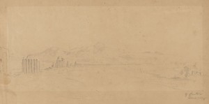 2 Bll.: Felsige Landschaft. Antike Wasserleitung In Den Albaner Bergen by Gustav Jakob CANTON