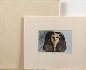 (4) Four Egyptian Heads, by David SUFF - auction artwork with signature