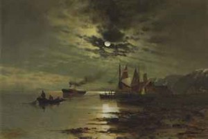 Hudson Under The Moonlight by Mauritz Frederick Hendrick De HAAS