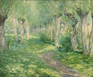 ''shifting Shadows'', Giverny Landscape With Willow Trees Near A River by Guy ROSE