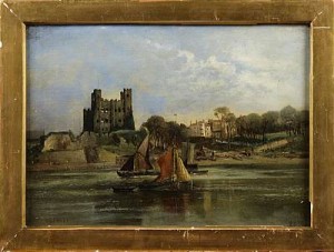 Kustlandskap Med Borg by E. BROOKE - auction artwork with signature