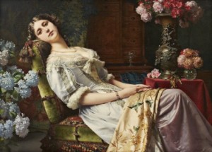 Resting Beauty by Wladyslaw CZACHORSKI - auction artwork with signature