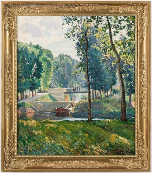 Le Canal Du Midi, Paysage D'été. by Gustaf ALBERT