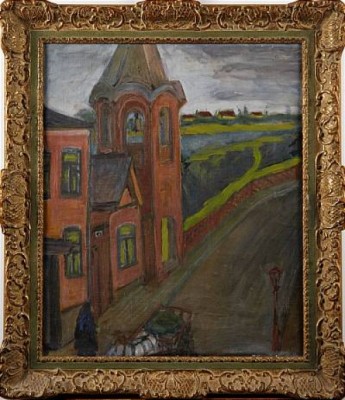 Byväg Med Hus by Alexander Valentinovich SREDIN