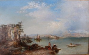 Pair Picturesque Waterside Scenes by James Vivien De FLEURY