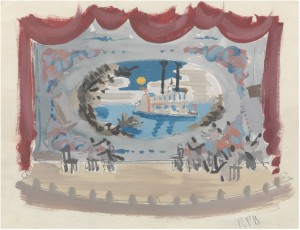 Untiled Set Design Sketch And Backdrop by Raoul Henri Pene Du BOIS