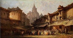 Marktszene In Einer Kleinstadt by Eugène Louis Gabriel ISABEY