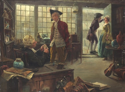 Between Love And Luere by Charles Mac Iver GRIERSON - auction artwork with signature