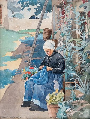 Sewing In The Garden by Elisabeth SONREL