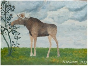 älg I Landskap by Nils Nilsson (Sami Artist) SKUM