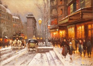 Paris, Port St. Denis In Winter by Yuri KUZMIN
