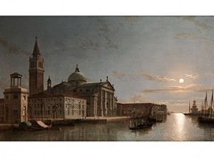 Venedig Im Mondschein Mit Ansicht Der Kirche Von San Giorgio Maggiore by Henry PETHER