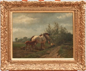 Hästar Vid Väg by Otto Von THOREN - auction artwork with signature