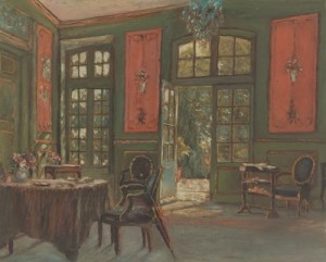 Interior Scene by Bernard LENNON - auction artwork with signature