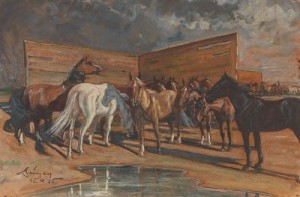 Horses, Mailly Le Camp by Zoltan BENYEY