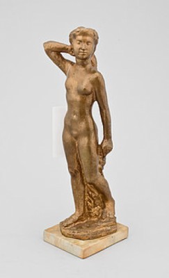 Stående Kvinna På Sockel by Gustav NORDHAL - auction artwork with signature