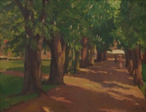Shaded Allee by Soren Josva ‘Josva’ CHRISTENSEN - auction artwork with signature