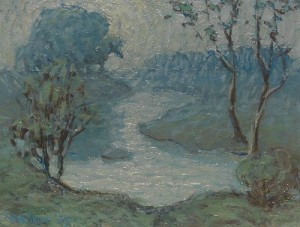 Riverscape by Paul Kauver SMITH - auction artwork with signature