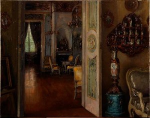 Elegant Interiör by W BECKMANN - auction artwork with signature