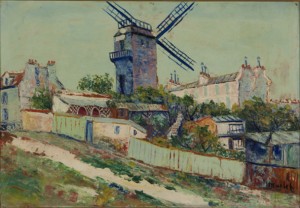 French Town With Windmill by Elisee MACLET