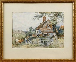Landskap Med Kor Och Hus by R. S. COLEMAN - auction artwork with signature