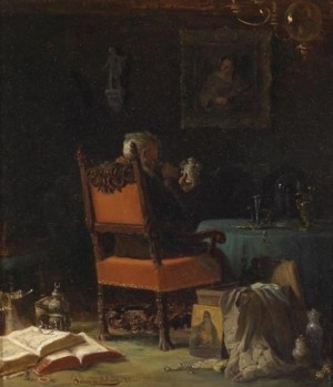 The Lover Of Antiques by Johann Von SCHRAUDOLPH - auction artwork with signature