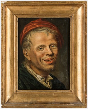 Leende Man Med Röd Luva by Jacob EK - auction artwork with signature
