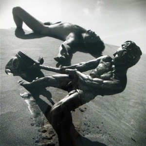 Boy With Golden Statue by Arthur TRESS - auction artwork with signature