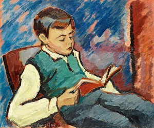Läsande Gosse (mysig Stund) by Agnes CLEVE