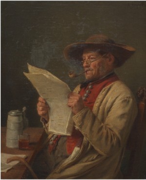 Man Reading The News by August Friedrich SIEGERT