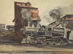 Untitled (locomotive) by Reginald MARSH