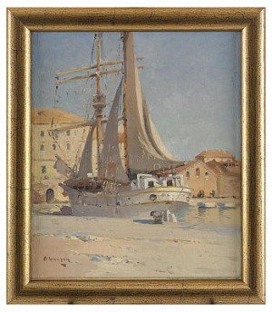 In The Harbour by Alexei Vasilievich HANZEN