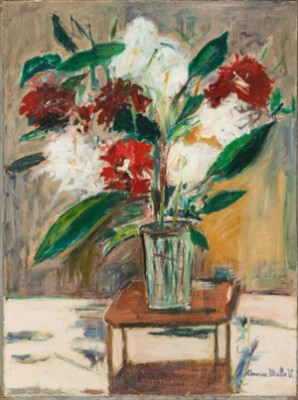 Vase De Fleurs Sur Une Table by Maurice UTRILLO