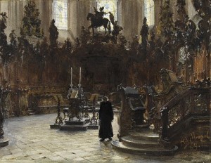 Das Chorgestühl Im Dom Zu Mainz by Adolf Friedrich Von MENZEL