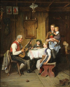A Family Gathering by Paul FELGENTREFF - auction artwork with signature
