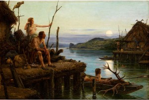 Nach Einer Steinzeitlichen Hirschjagd by Johannes GEHRTS - auction artwork with signature