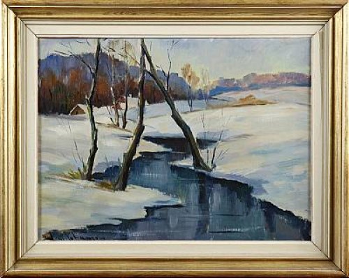 Vinterlandskap by Ivar JOHANSON - auction artwork with signature