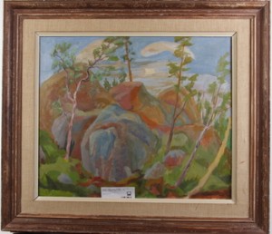 Landskapsmotiv Med Klippa by Alf-Jørgen AAS - auction artwork with signature