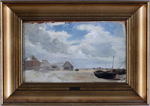 Strandmotiv Med Uppdragna Båtar by Laurits TUXEN