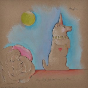 May Dog Guards Roses Too by Mary SPAIN