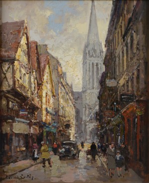 Rue Saint Pierre à Caen by Edouard Léon CORTES