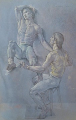 Two Dancers Resting by Paul CADMUS