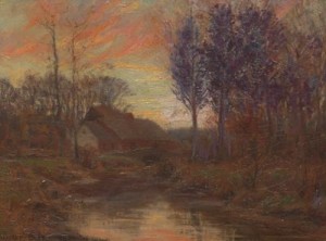 Twilight River Scene by William Merritt POST - auction artwork with signature