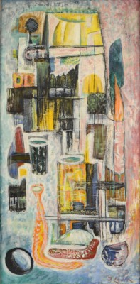 Composition Abstraite by Joseph LEVIN - auction artwork with signature