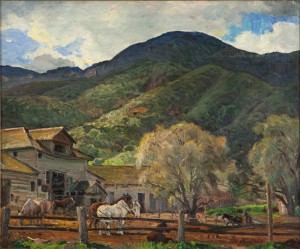 Horse Ranch by Peter NIELSEN - auction artwork with signature